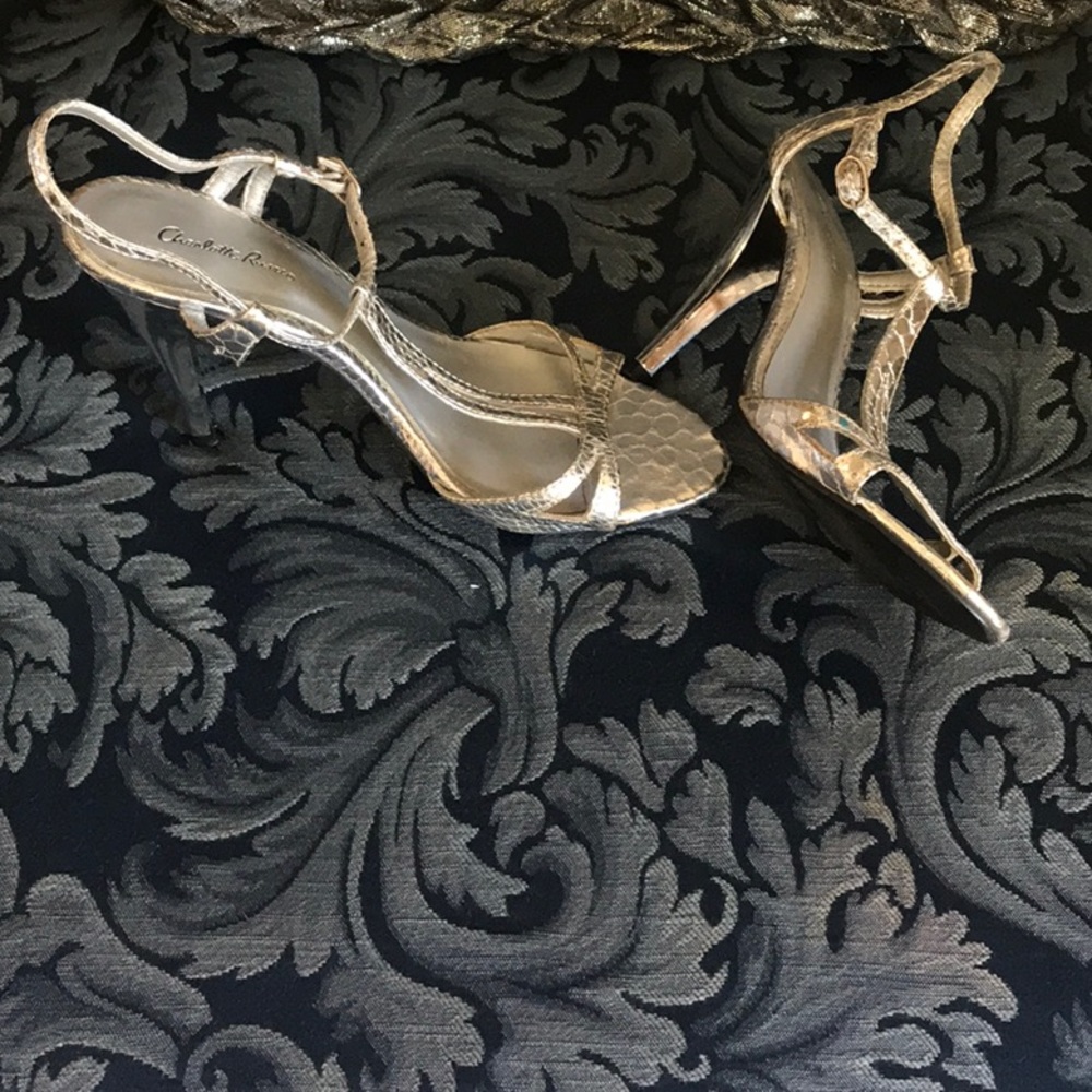 Worn one time!  Charlotte Russe silver heels!